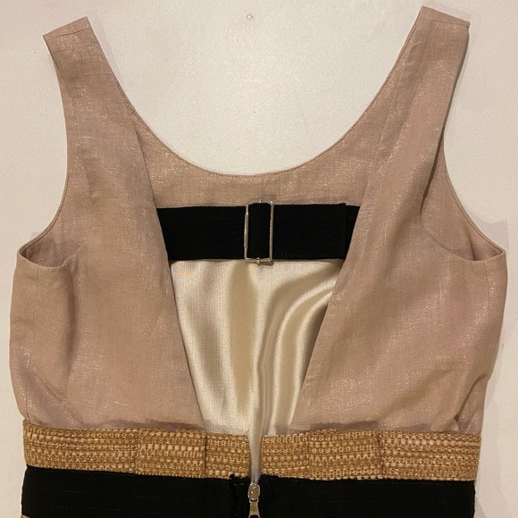 Dolce & Gabbana Gold Tweed Champagne Black Sleeveless Career to Cocktail Dress - Picture 9 of 16